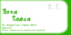 nora kapsa business card
